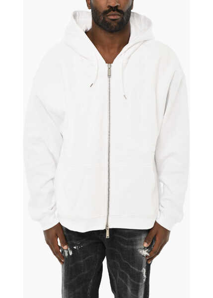 Bluze de trening DSQUARED2 Cotton Hoodie With Zip Closure White Barbati (BM 19713512) 1