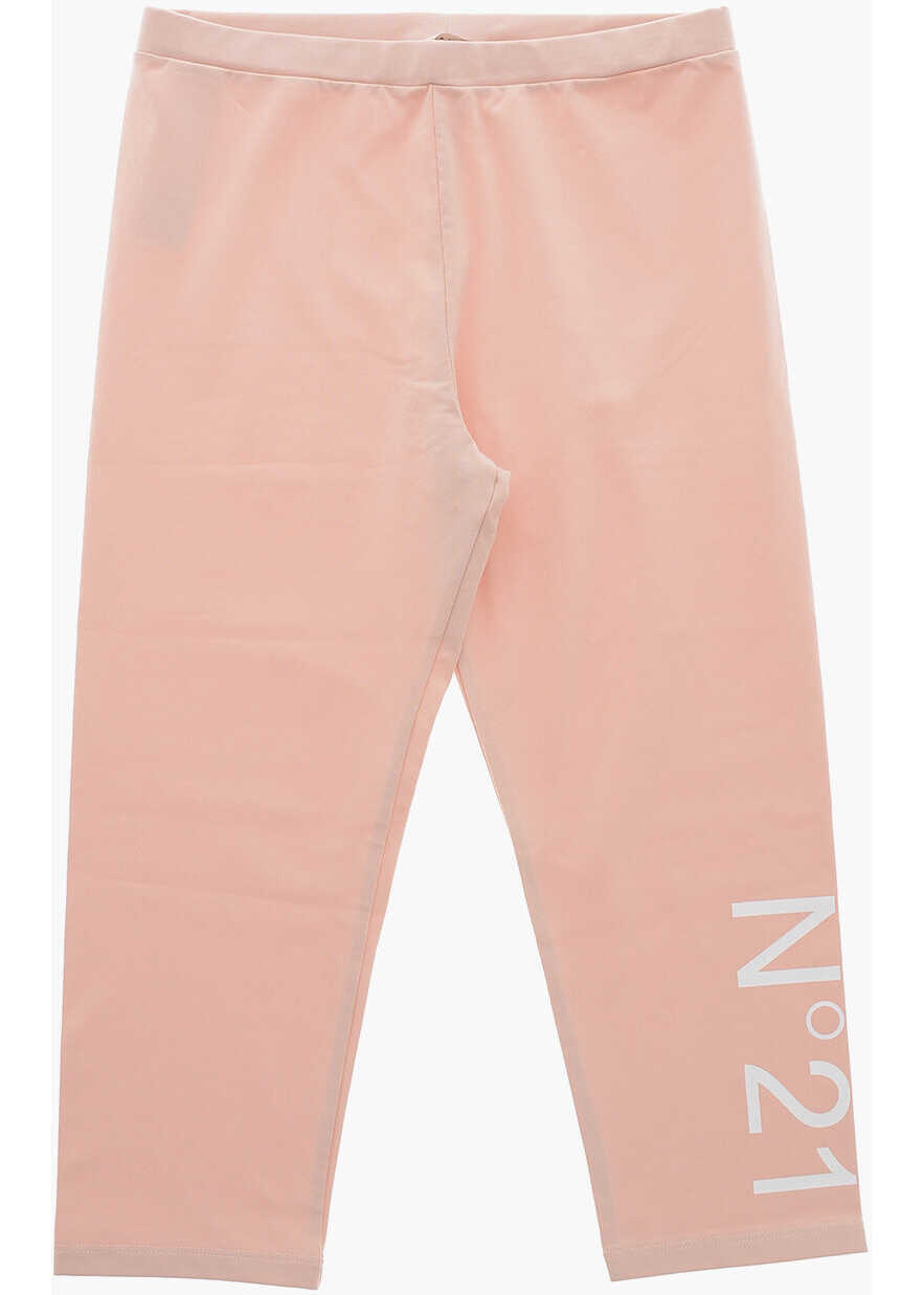 Colanti N21 Kids Stretch Cotton Leggings With Printed Logo Pink Fete (BM 19713521) 1
