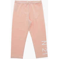 Colanti Stretch Cotton Leggings With Printed Logo Fete