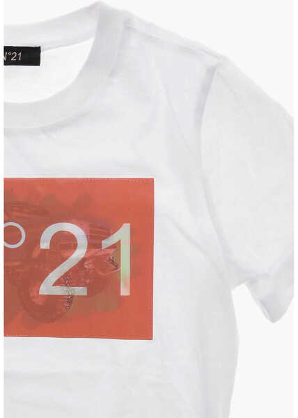 Tricouri N21 Kids Crew Neck Cotton T-Shirt With Reflective Patch White Baieti (BM 19713524) 2