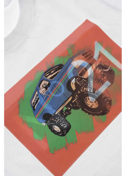 Tricouri N21 Kids Crew Neck Cotton T-Shirt With Reflective Patch White Baieti (BM 19713524) 4