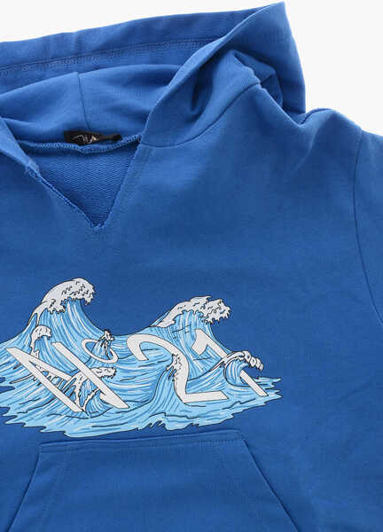 Bluze de trening N21 Kids Printed Wave Hoodie Blue Baieti (BM 19713533) 2