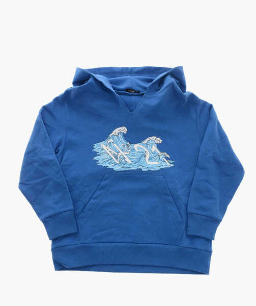 Bluze de trening N21 Kids Printed Wave Hoodie Blue Baieti (BM 19713533) 1