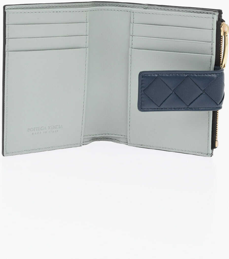 Portofele Bottega Veneta Two-Tone Leather Wallet Brown Femei (BM 19713536) 4