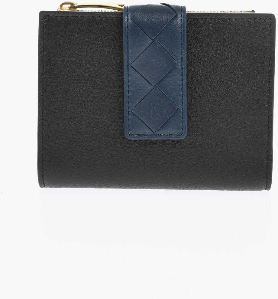 Portofele Bottega Veneta Two-Tone Leather Wallet Brown Femei (BM 19713536) 1