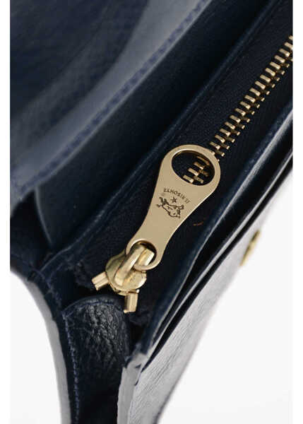 Portofele IL BISONTE Textured Leather Wallet With Zip Black Femei (BM 19713539) 4