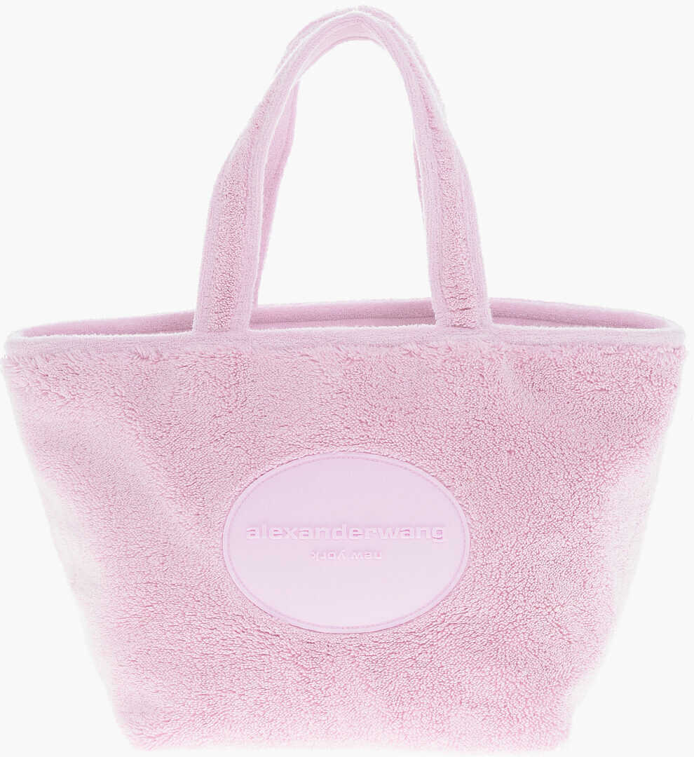 Genti de mana Alexander Wang Cotton Terry Punch Tote Bag With Embossed Logo Pink Femei (BM 19713542) 1