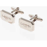 Butoni Silver Finished Logoed Cufflinks Barbati