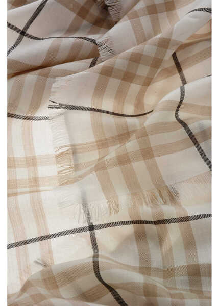 Esarfe Burberry Check Cashmere Scarf With Fringes Beige Femei (BM 19713548) 3
