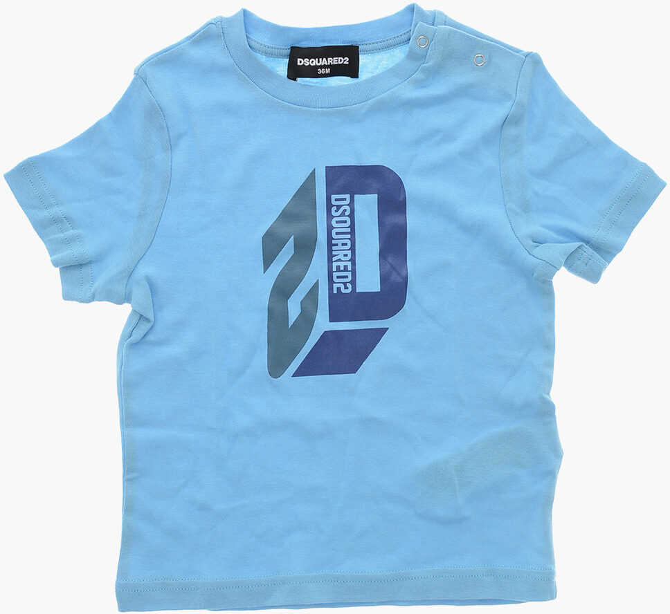 Tricouri DSQUARED2 Cotton Shorts And T-Shirt Set Blue Baieti (BM 19713551) 2