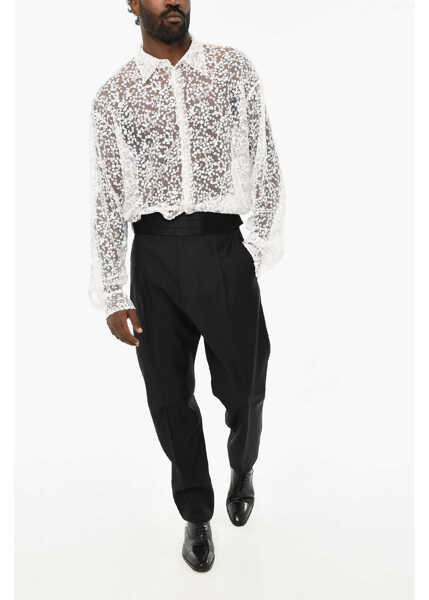 Pantaloni eleganti DSQUARED2 Virgin Wool And Silk Single Pleated Pants Black Barbati (BM 19713554) 4