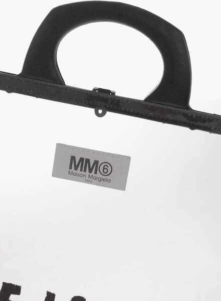 Genti de mana Maison Margiela Mm6 Otb See-Through Shopping Bag With Contrasting Print White Femei (BM 19713557) 2
