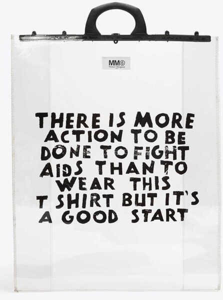 Genti de mana Maison Margiela Mm6 Otb See-Through Shopping Bag With Contrasting Print White Femei (BM 19713557) 1