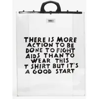 Genti de mana Mm6 Otb See-Through Shopping Bag With Contrasting Print Femei