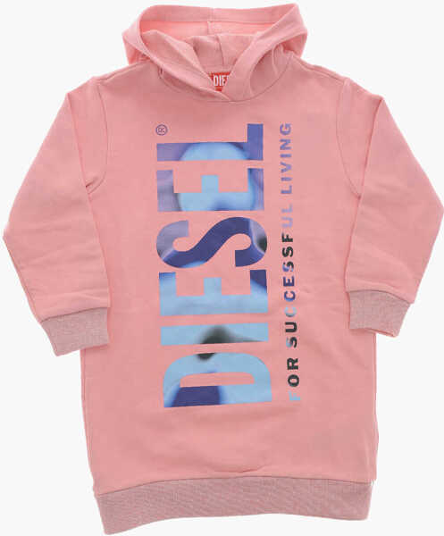 Bluze de trening Diesel Brushed Cotton Drebi Hoodie Dress With Front Logo Pink Fete (BM 19713569) 1