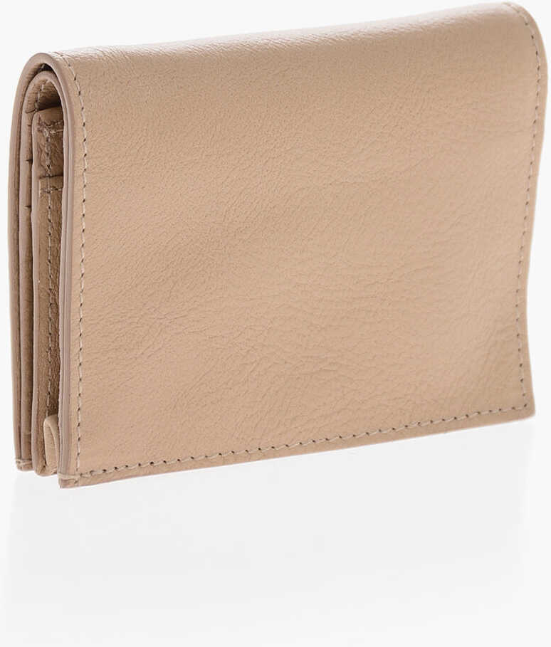 Portofele IL BISONTE Textured Leather Wallet With Zip Brown Femei (BM 19713575) 2