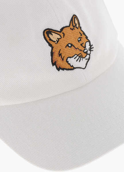 Sepci MAISON KITSUN Canvas Baseball Cap With Embroidered Patch White Barbati (BM 19713584) 2