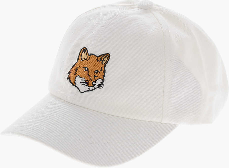 Sepci MAISON KITSUN Canvas Baseball Cap With Embroidered Patch White Barbati (BM 19713584) 1