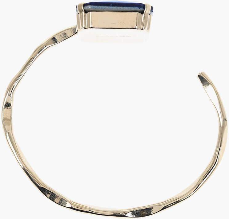 Bratari Dries Van Noten Golden Effect Metal Bracelet With Jewel Blue Femei (BM 19713587) 2