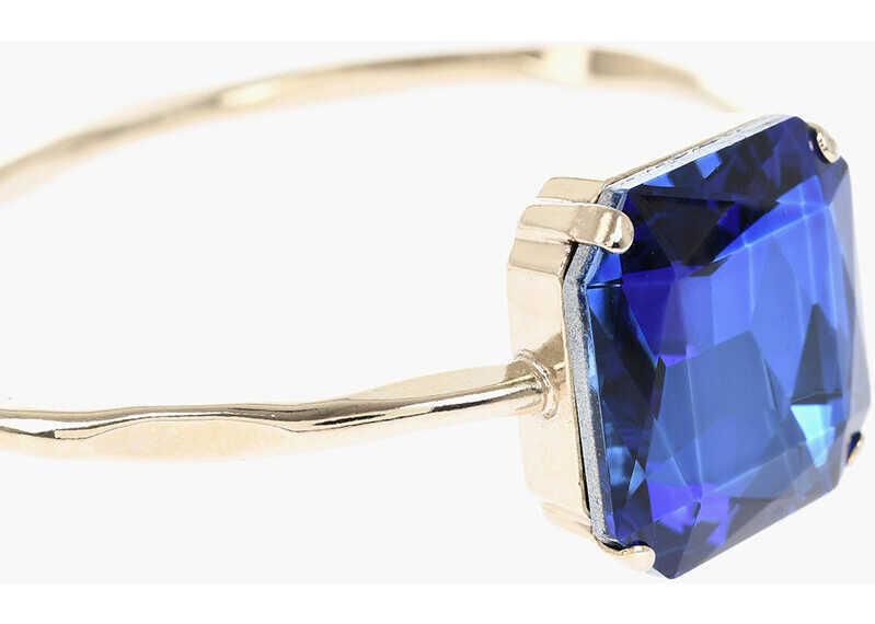 Bratari Dries Van Noten Golden Effect Metal Bracelet With Jewel Blue Femei (BM 19713587) 3