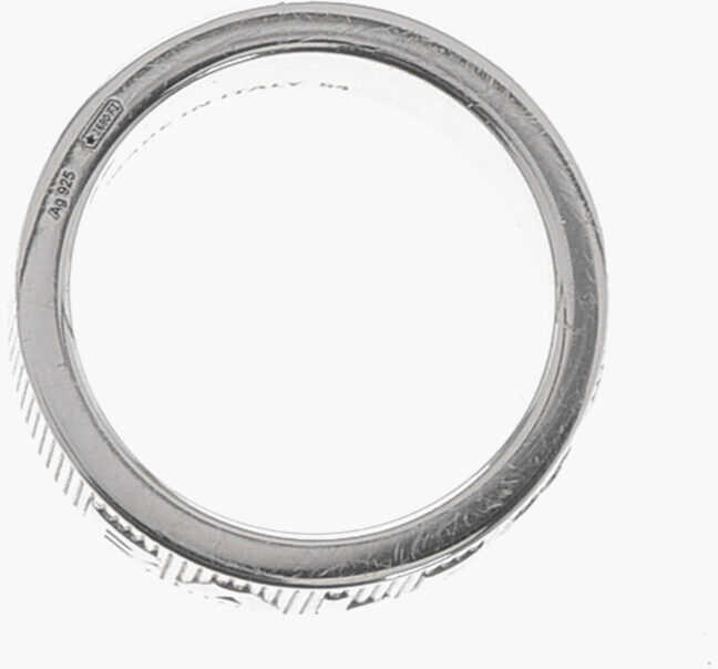 Inele Balenciaga Silver Band Ring With Logo Silver Barbati (BM 19713590) 3