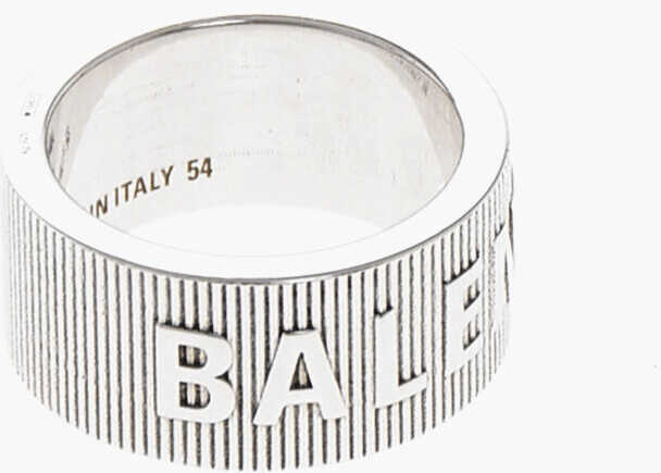 Inele Balenciaga Silver Band Ring With Logo Silver Barbati (BM 19713590) 1