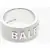 Balenciaga Silver Band Ring With Logo Silver