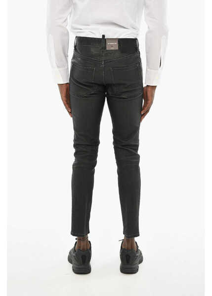 Blugi drepti DSQUARED2 Dark Wash Jeans With Button Black Barbati (BM 19713596) 2