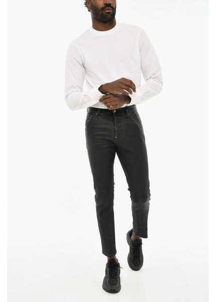 Blugi drepti DSQUARED2 Dark Wash Jeans With Button Black Barbati (BM 19713596) 4