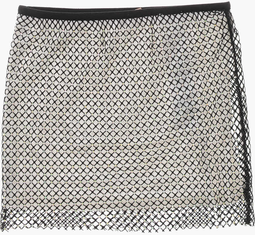 Fuste N21 Kids All-Over Rhinestoned Mesh Skirt Black & White Fete (BM 19713671) 1