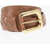 Bottega Veneta Braided Leather Belt With Golden Effect Buckle 40Mm Brown