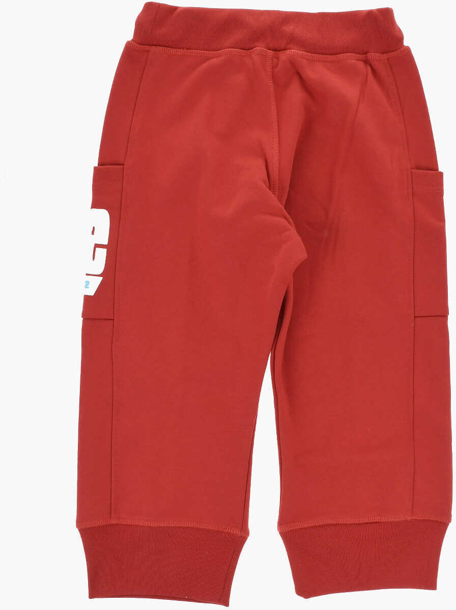 Pantaloni de trening DSQUARED2 Solid Color Joggers With Embossed Detail Red Baieti (BM 19713680) 3