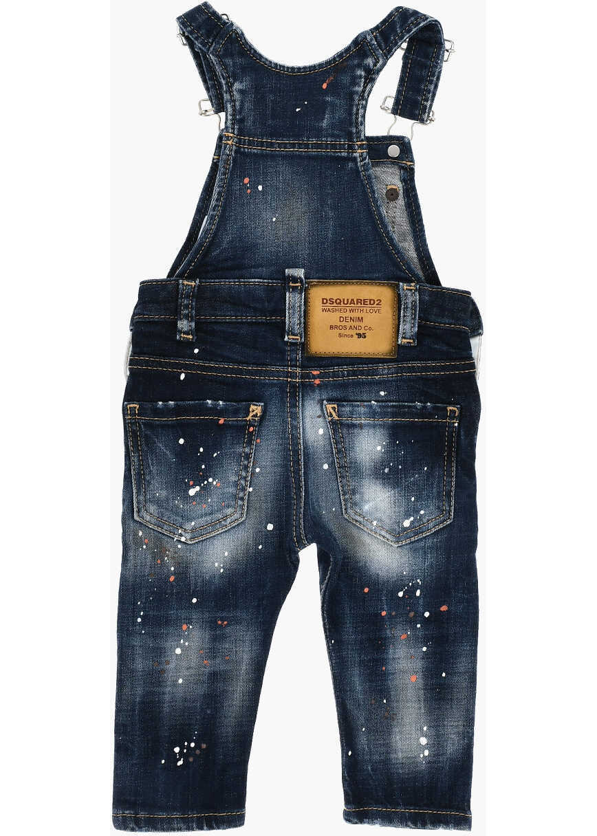 Rochii lungi DSQUARED2 Vintage Effect Denim Overalls Blue Fete (BM 19713689) 3