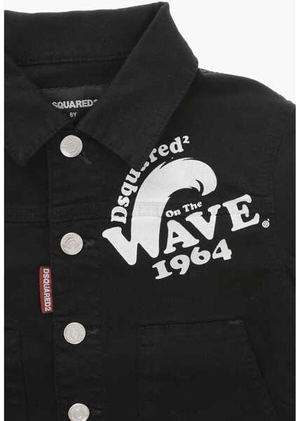 Geci de blugi DSQUARED2 Denim Wave Jacket With Patch Pockets Black Baieti (BM 19713698) 2