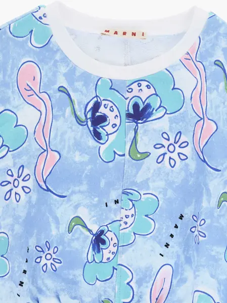 Bluze de trening Marni Sleeveless Patterned Brushed Cotton Sweatshirt Blue Baieti (BM 19713701) 2