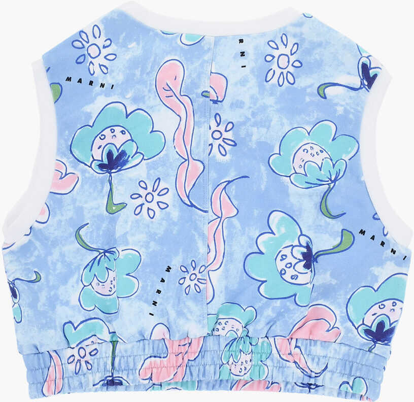 Bluze de trening Marni Sleeveless Patterned Brushed Cotton Sweatshirt Blue Baieti (BM 19713701) 3