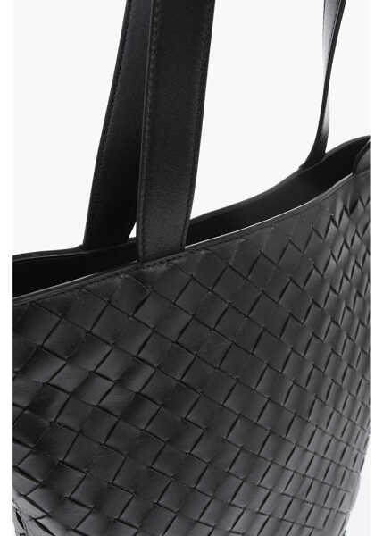 Genti de mana Bottega Veneta Braided Leather Maxi Tote Bag Brown Barbati (BM 19713704) 3