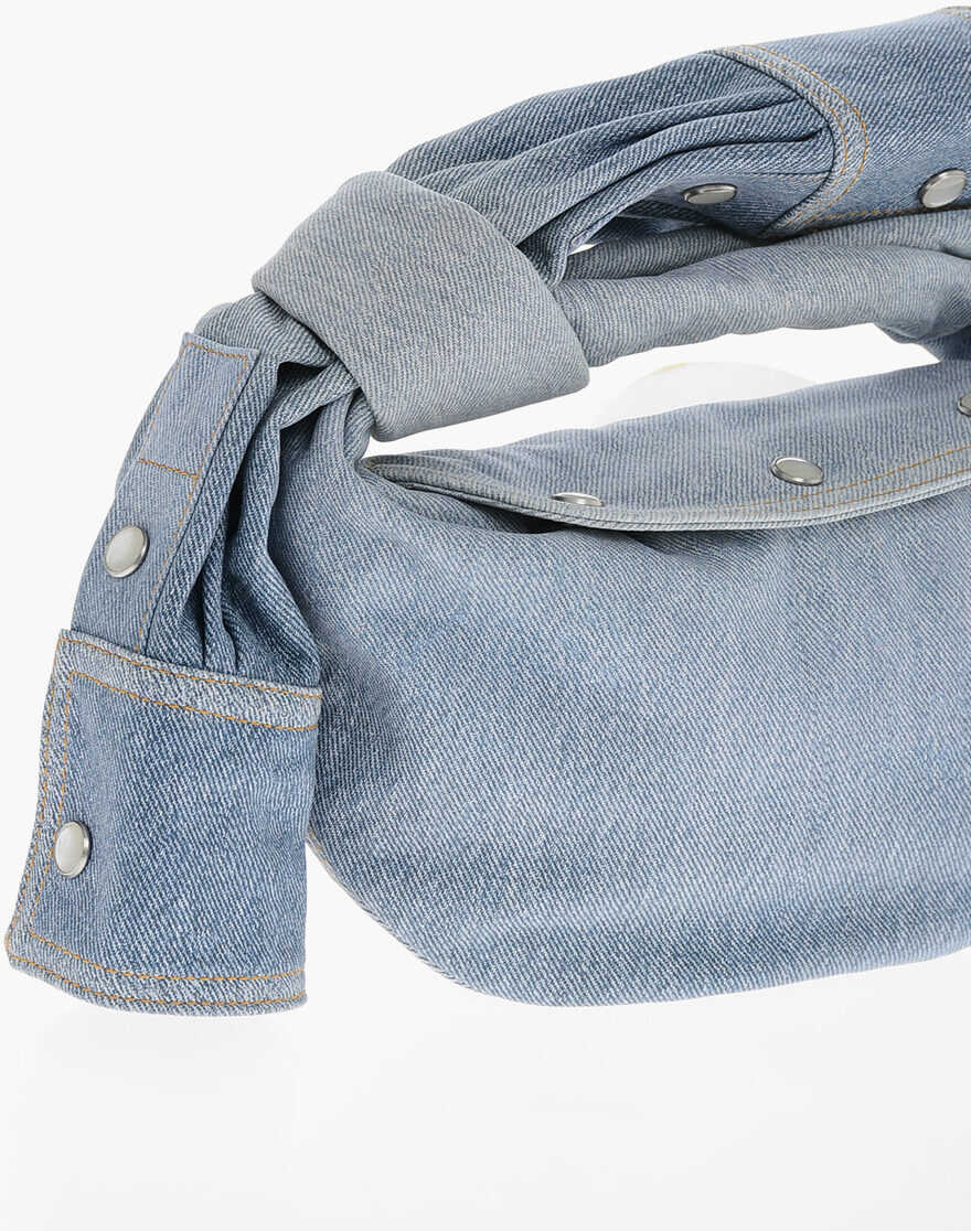 Genti de mana Bottega Veneta Leather Denim Effect Handbag Blue Femei (BM 19713707) 3