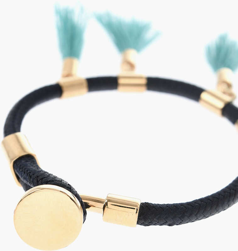 Bratari Chloe Rope Bracelet With Tassels And Golden Metal Details Blue Femei (BM 19713716) 3