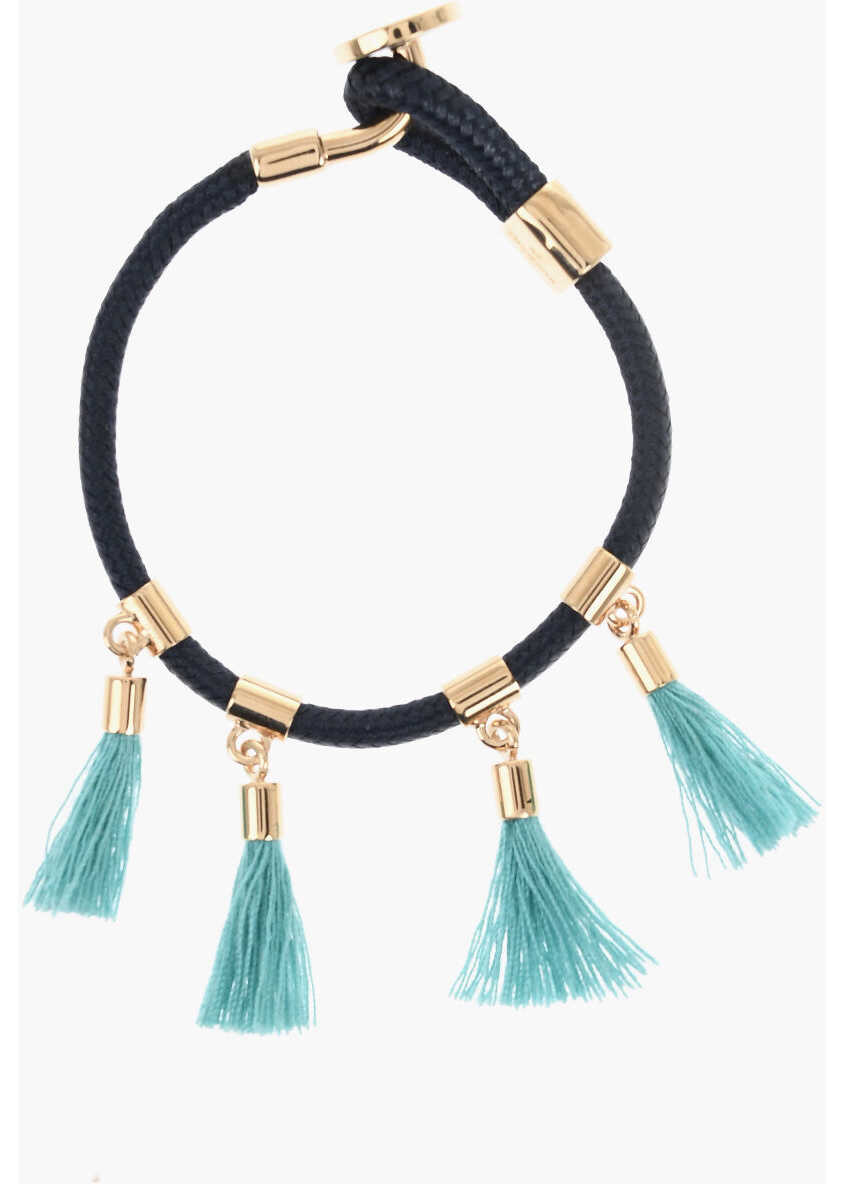 Bratari Chloe Rope Bracelet With Tassels And Golden Metal Details Blue Femei (BM 19713716) 1