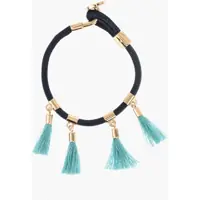 Bratari Rope Bracelet With Tassels And Golden Metal Details Femei