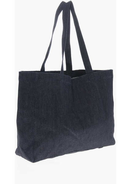 Genti de mana A.P.C. Denim Tote Bag With Printed Logo Blue Barbati (BM 19713719) 2