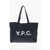 A.P.C. Denim Tote Bag With Printed Logo Blue
