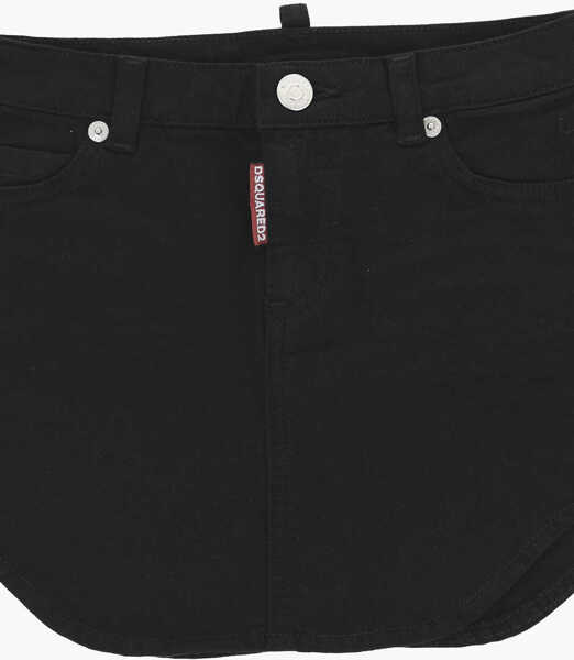 Fuste DSQUARED2 Solid-Colored Skirt With Asymmetrical Hem Black Fete (BM 19713725) 2