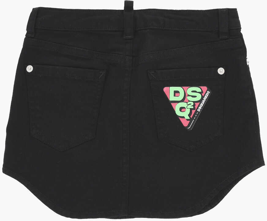 Fuste DSQUARED2 Solid-Colored Skirt With Asymmetrical Hem Black Fete (BM 19713725) 3