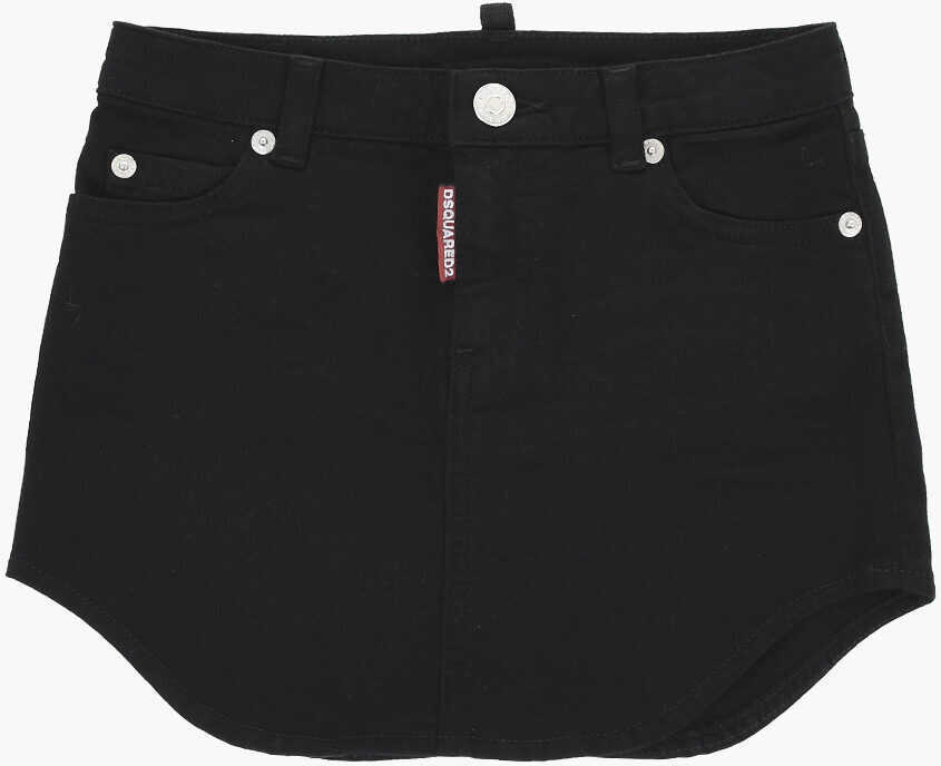 Fuste DSQUARED2 Solid-Colored Skirt With Asymmetrical Hem Black Fete (BM 19713725) 1