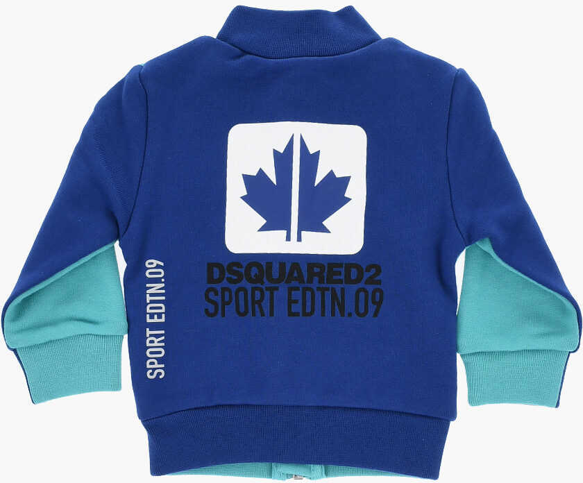 Bluze de trening DSQUARED2 Two-Tone Sweatshirt With Zip Closure Light Blue Baieti (BM 19713743) 3