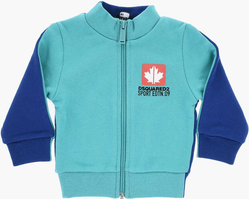 Bluze de trening DSQUARED2 Two-Tone Sweatshirt With Zip Closure Light Blue Baieti (BM 19713743) 1