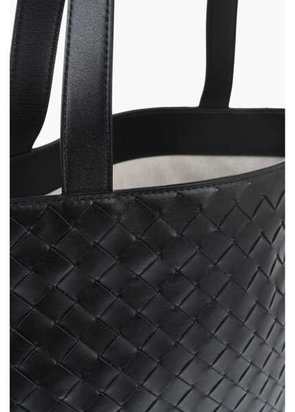 Genti de mana Bottega Veneta Braided Leather Maxi Tote Bag Black Barbati (BM 19713752) 2