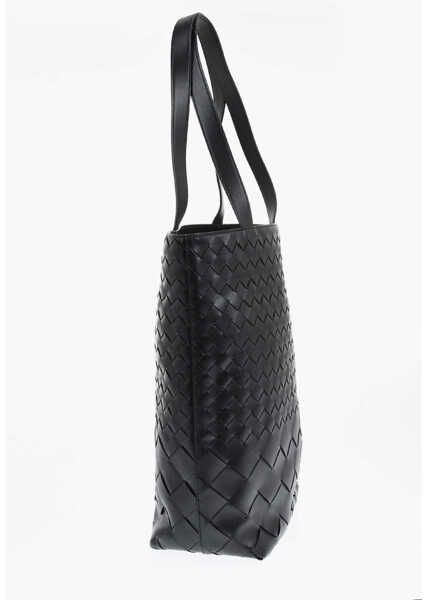 Genti de mana Bottega Veneta Braided Leather Maxi Tote Bag Black Barbati (BM 19713752) 4